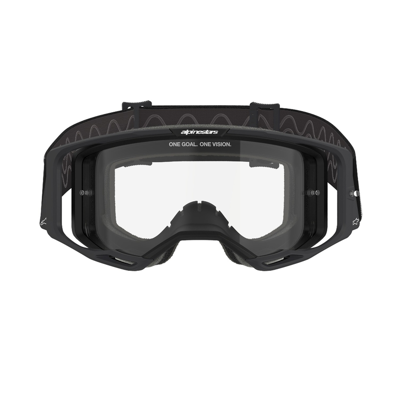 Gafas de motocross Alpinestars Vision 8 Corp negras con lente transparente