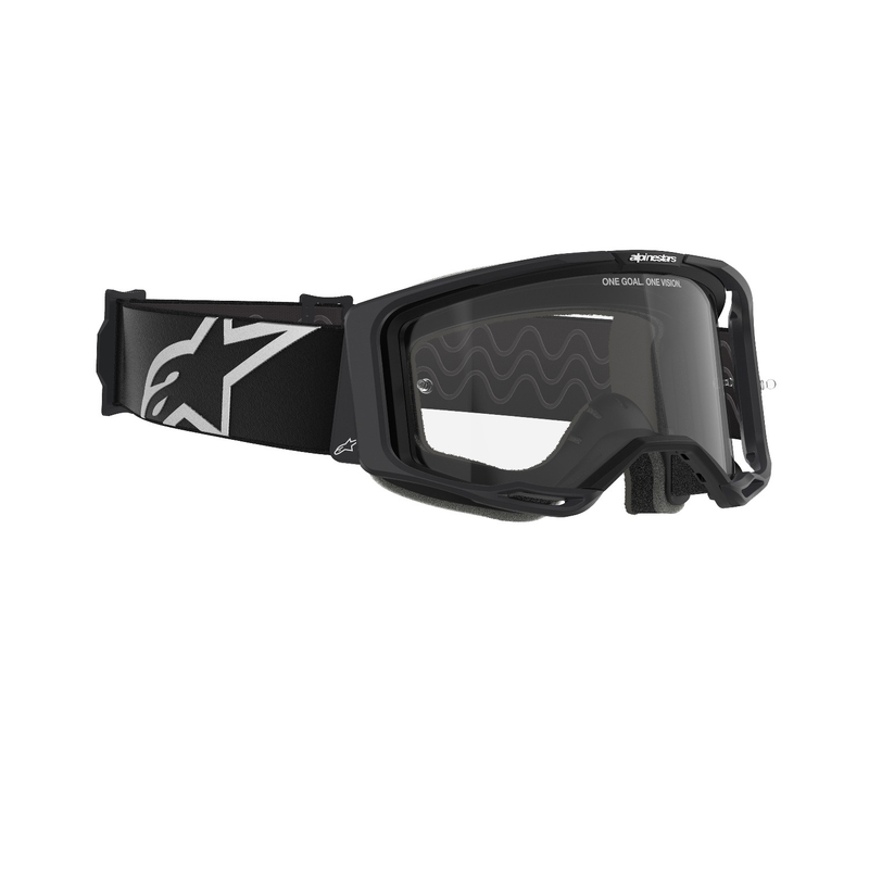 Gafas de motocross Alpinestars Vision 8 Corp negras con lente transparente