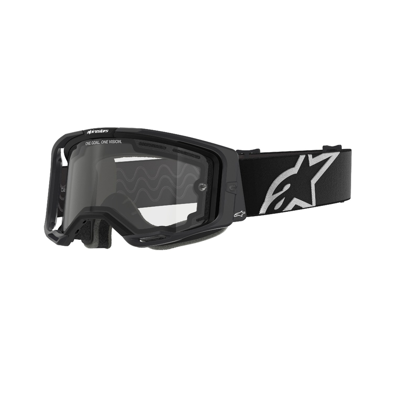 Gafas de motocross Alpinestars Vision 8 Corp negras con doble lente transparente antivaho