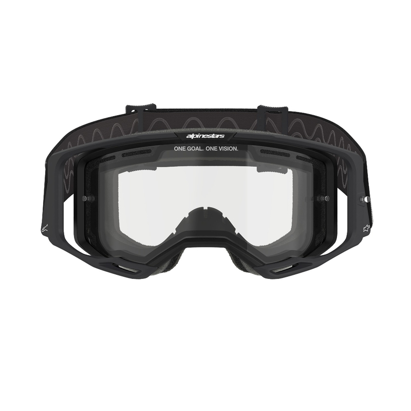 Gafas de motocross Alpinestars Vision 8 Corp negras con doble lente transparente antivaho
