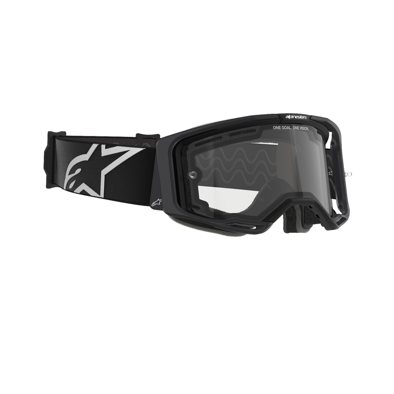 Gafas de motocross Alpinestars Vision 8 Corp negras con doble lente transparente antivaho