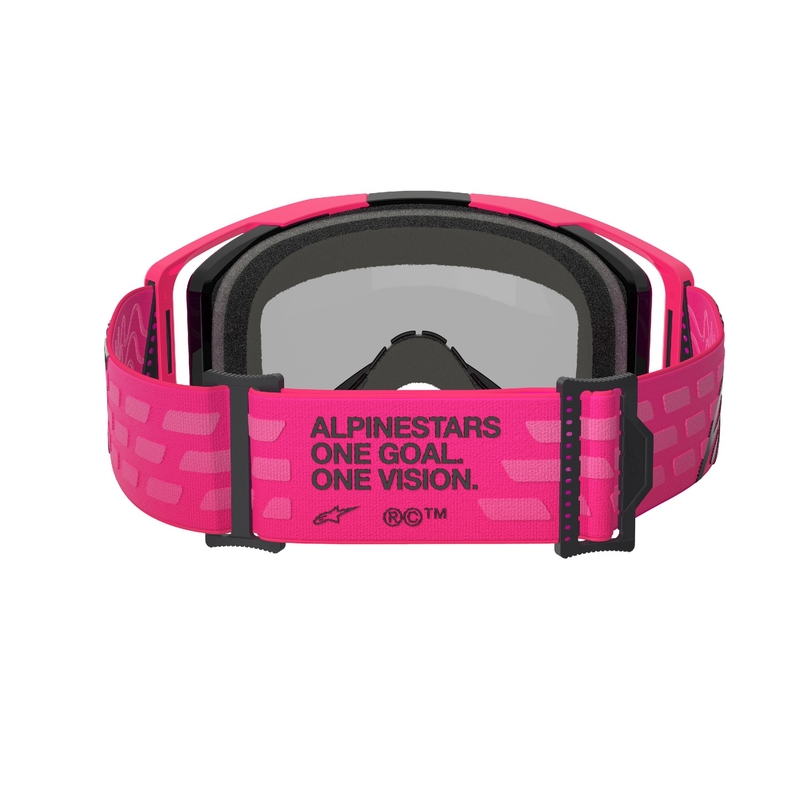 Gafas de motocross Alpinestars Vision 8 Corp rosa con lente roja espejada