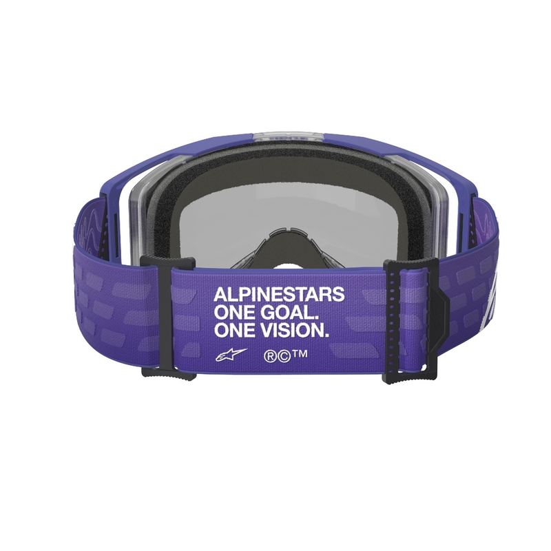 Gafas de motocross Alpinestars Vision 8 Corp moradas con lente azul espejada