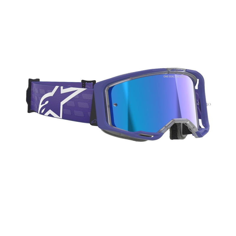 Gafas de motocross Alpinestars Vision 8 Corp moradas con lente azul espejada