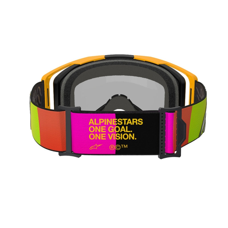 Gafas de motocross Alpinestars Vision 8 Corp amarillo-rosa con lente roja espejada