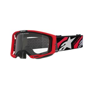 Gafas de motocross Alpinestars Vision 8 Luar rojas y negras con lente transparente