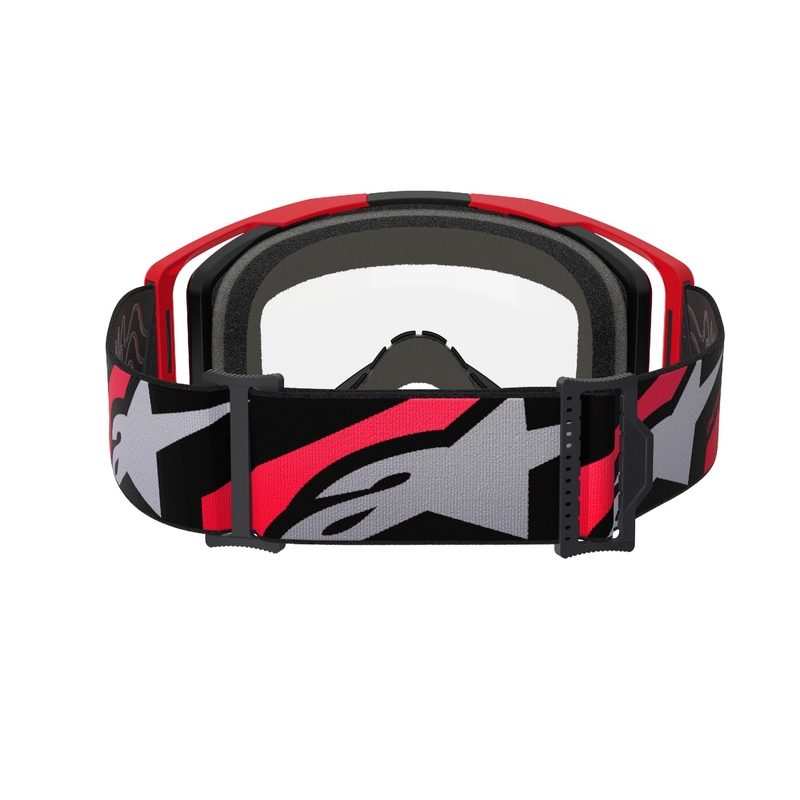 Gafas de motocross Alpinestars Vision 8 Luar rojas y negras con lente transparente