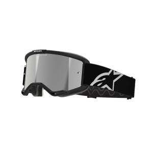 Gafas de motocross Alpinestars Vision 5 Corp negras con lente plateada espejada