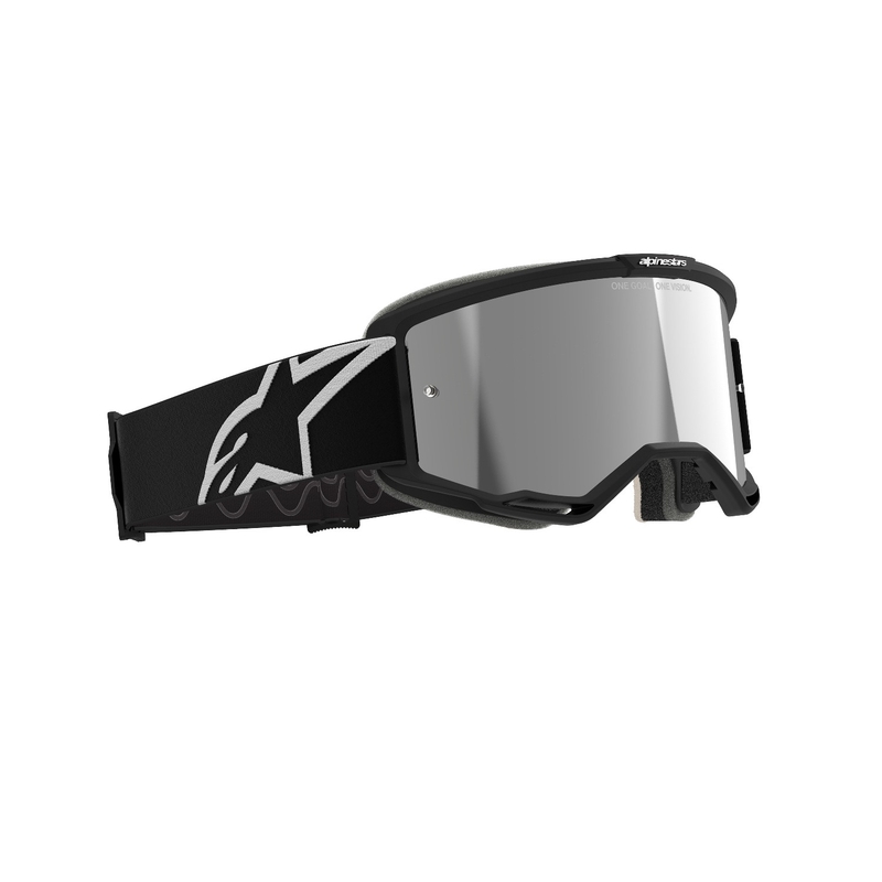 Gafas de motocross Alpinestars Vision 5 Corp negras con lente plateada espejada
