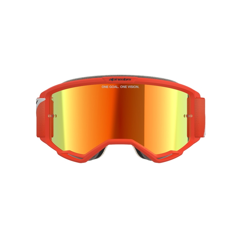 Gafas de motocross Alpinestars Vision 5 Corp naranja con lente roja espejada