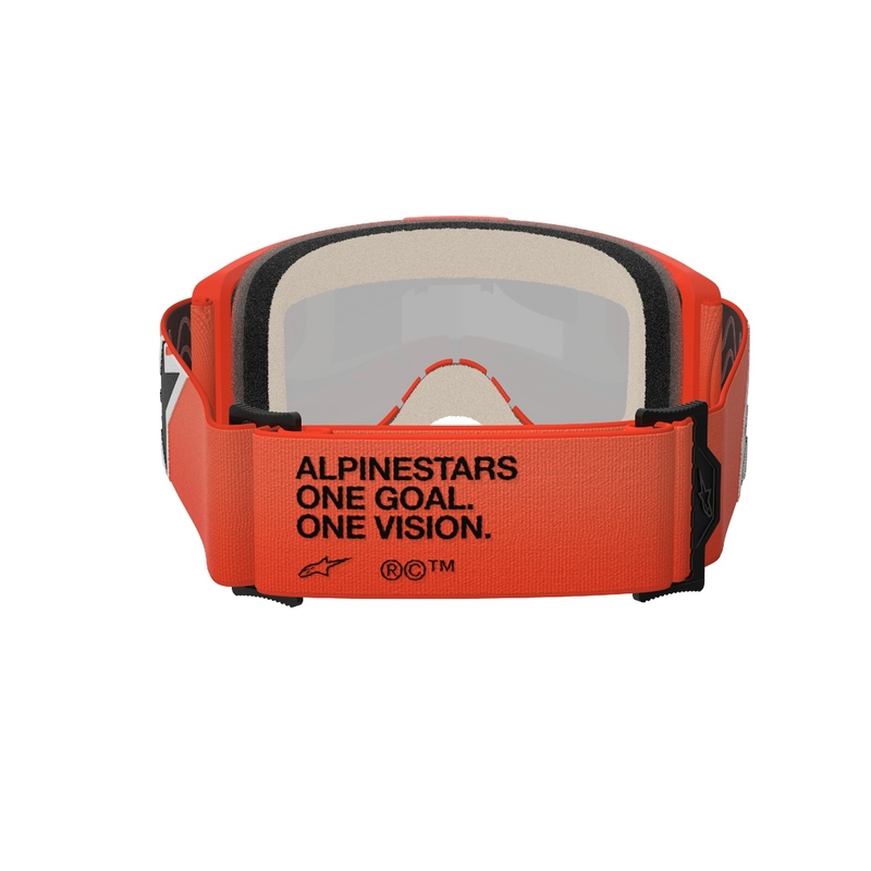 Gafas de motocross Alpinestars Vision 5 Corp naranja con lente roja espejada
