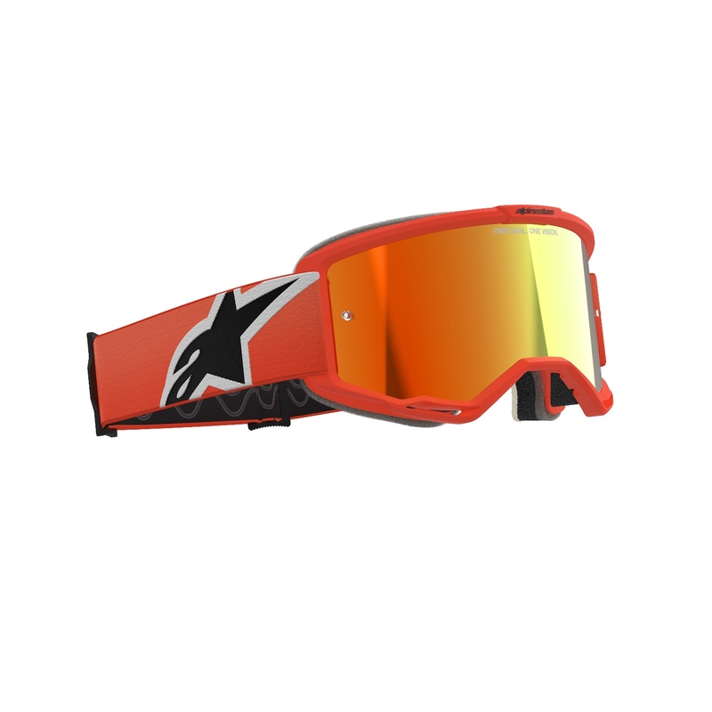 Gafas de motocross Alpinestars Vision 5 Corp naranja con lente roja espejada