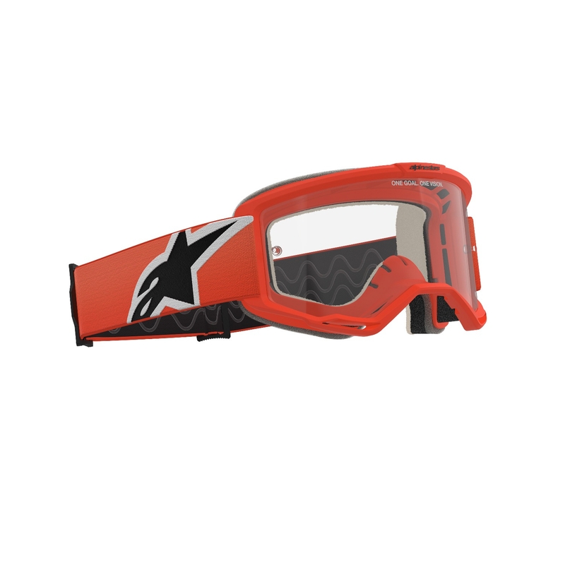 Gafas de motocross Alpinestars Vision 5 Corp naranja con lente transparente