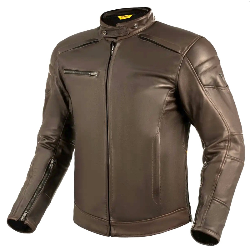 Cazadora de cuero para moto Shima Hunter+ 2.0 marrón