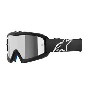 Gafas de motocross para niños Alpinestars Vision Youth Corp negras con lentes plateadas espejadas