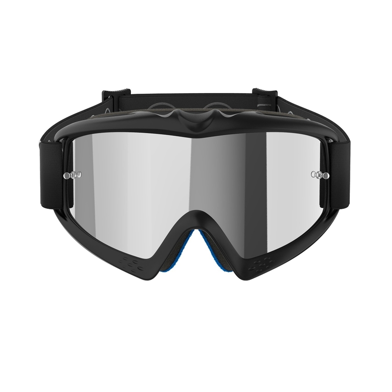 Gafas de motocross para niños Alpinestars Vision Youth Corp negras con lentes plateadas espejadas