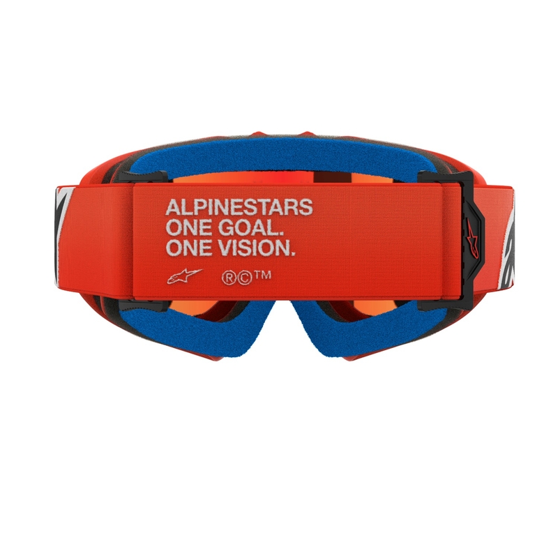 Gafas de motocross para niños Alpinestars Vision Youth Corp naranja con lente roja espejada