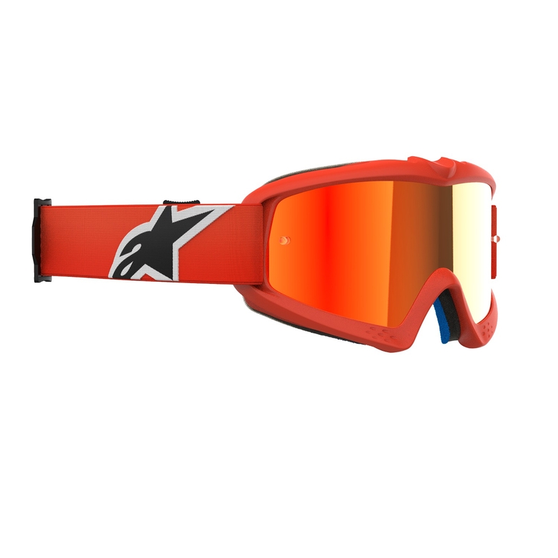 Gafas de motocross para niños Alpinestars Vision Youth Corp naranja con lente roja espejada