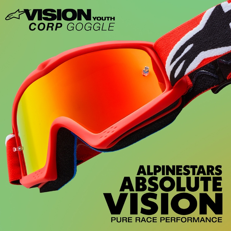 Alpinestars Vision Youth Corp gafas de motocross para niños naranja con lente transparente