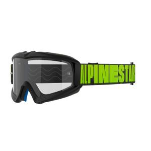 Gafas de motocross Alpinestars Vision Youth Hollow negro-antracita-amarillo fluo para niños con lente transparente