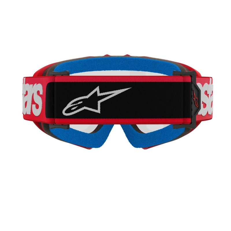 Gafas de motocross para niños Alpinestars Vision Youth Blaze rojas con lente transparente