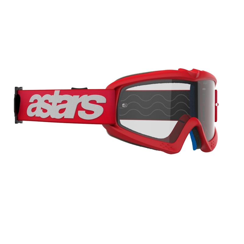 Gafas de motocross para niños Alpinestars Vision Youth Blaze rojas con lente transparente