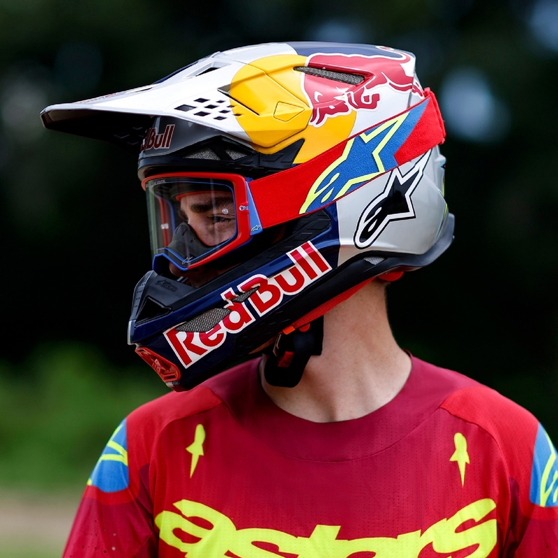 Gafas de motocross Alpinestars Supertech Stream ROLL-OFF Wide Vision azul con lente transparente