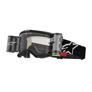 Gafas de motocross Alpinestars Vision 5 Corp ROLL-OFF Wide Vision negras con lente transparente