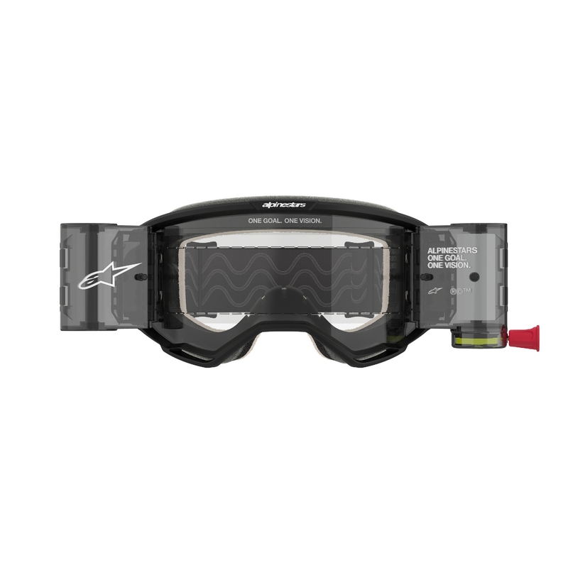 Gafas de motocross Alpinestars Vision 5 Corp ROLL-OFF Wide Vision negras con lente transparente