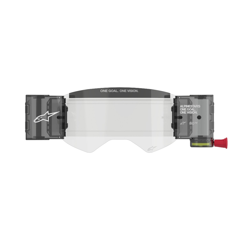 Juego de recambio Alpinestars Roll-Off Wide Vision para gafas Supertech de plexiglás transparente con pasadores para correderas rasgables