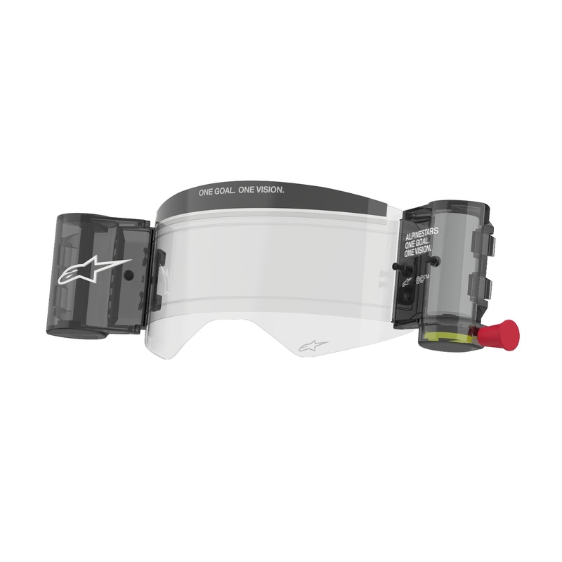 Juego de recambio Alpinestars Roll-Off Wide Vision para gafas Supertech de plexiglás transparente con pasadores para correderas rasgables