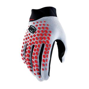 Guantes de motocross 100% Geomatic gris-rojo