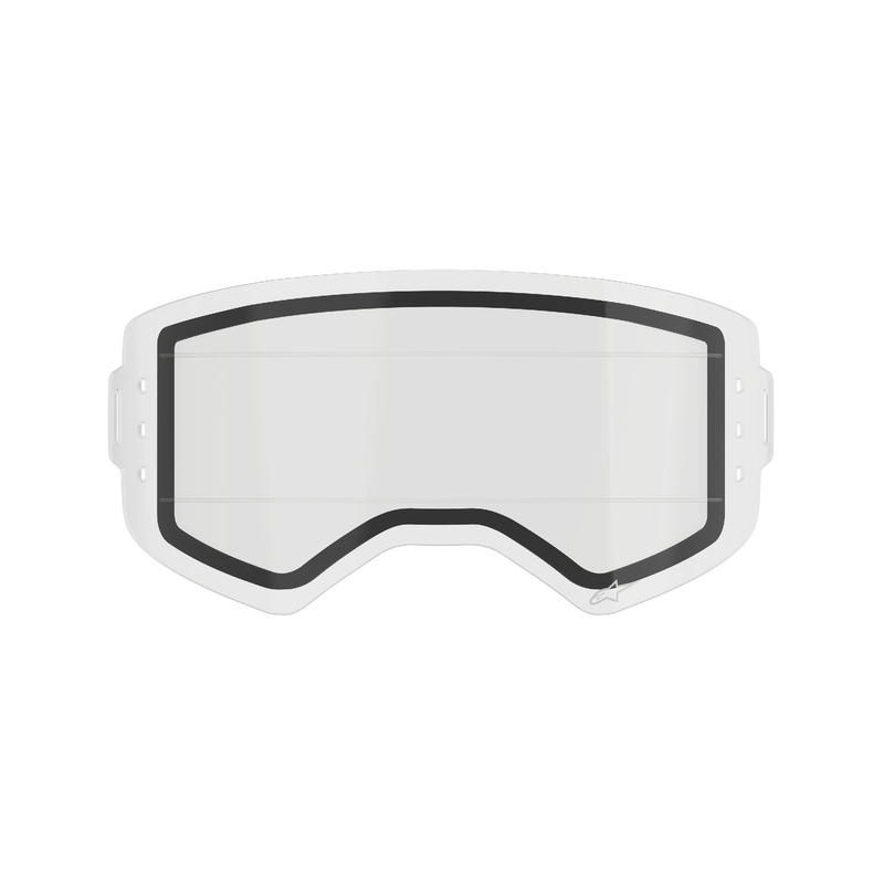 Lente de gafa Alpinestars Supertech con doble antivaho para sistema roll-off transparente