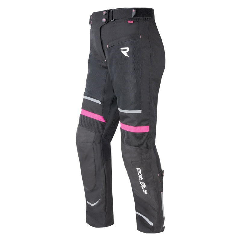 Pantalón de moto mujer Street Racer Betty II Air negro-rosa