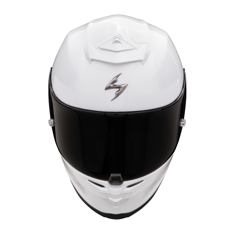 Casco integral de moto Scorpion EXO-R1 EVO AIR FIM Racing #1 Solid Pearl White