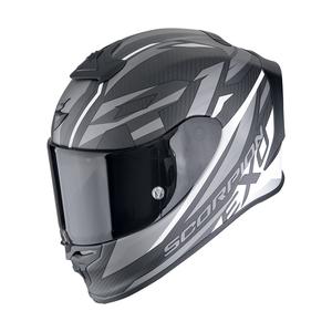 Casco integral de moto Scorpion EXO-R1 EVO CARBON AIR RUNNER negro mate y blanco