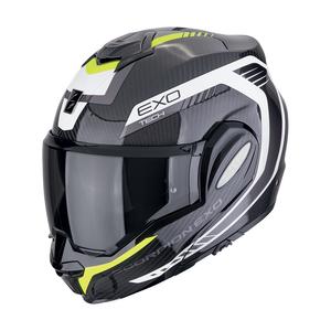 Casco de moto plegable Scorpion EXO-TECH EVO CARBON COSY negro-amarillo fluo