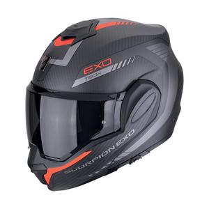 Casco de moto plegable Scorpion EXO-TECH EVO CARBON COSY negro mate-rojo