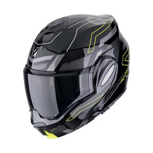 Casco de moto plegable Scorpion EXO-TECH EVO CONQUER negro-amarillo fluo