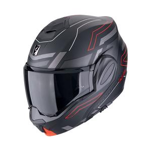 Casco de moto plegable Scorpion EXO-TECH EVO CONQUER negro-rojo mate