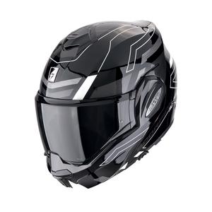 Casco de moto plegable Scorpion EXO-TECH EVO CONQUER blanco y negro