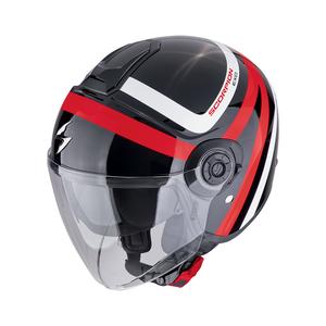 Casco de moto abierto Scorpion EXO-CITY II RIVA negro-rojo