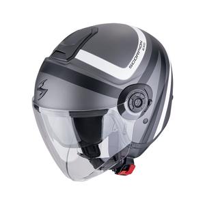 Casco de moto abierto Scorpion EXO-CITY II RIVA plata mate-negro-blanco
