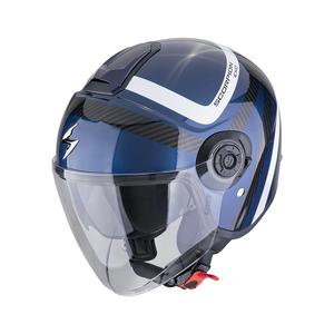 Casco de moto abierto Scorpion EXO-CITY II RIVA azul-negro