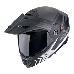 Casco de moto abatible Scorpion ADX-2 LEWIS negro-plata mate