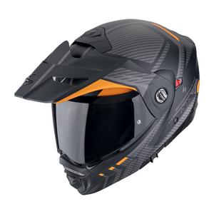 Casco de moto abatible Scorpion ADX-2 LEWIS negro-naranja mate
