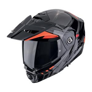 Casco de moto abatible Scorpion ADX-2 LEWIS negro-rojo