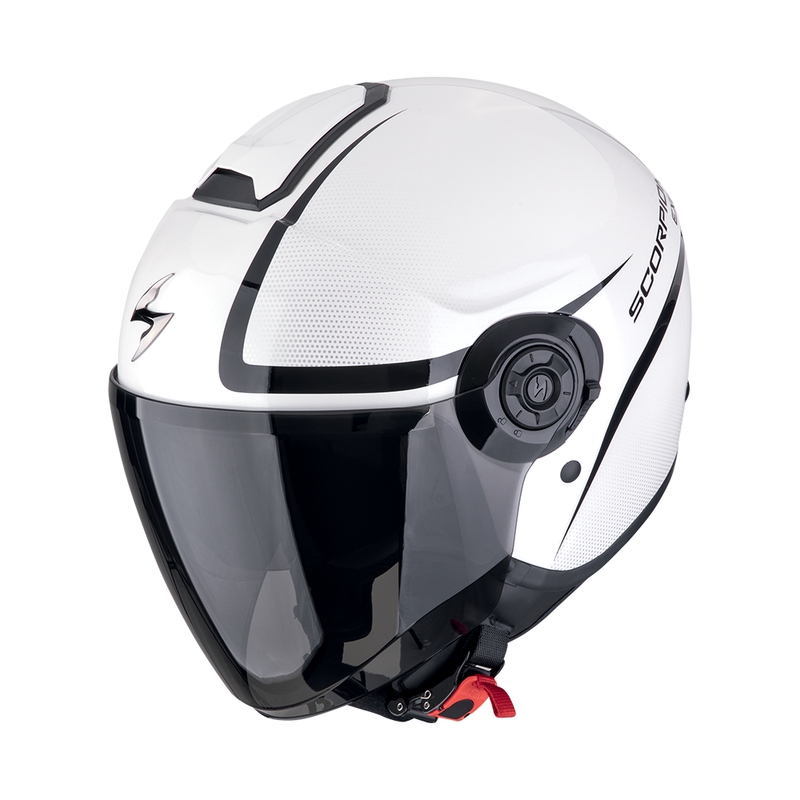 Casco de moto abierto Scorpion EXO-CITY II INTERCITY blanco-negro liquidación