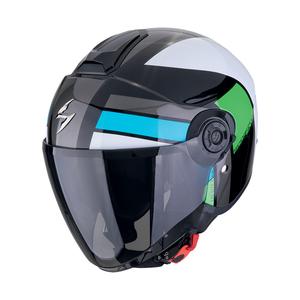 Casco de moto abierto Scorpion EXO-CITY II BLUR negro-blanco-verde