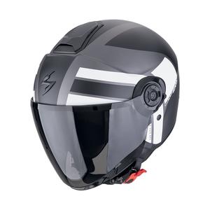 Casco de moto abierto Scorpion EXO-CITY II BLUR mate plata-negro-blanco